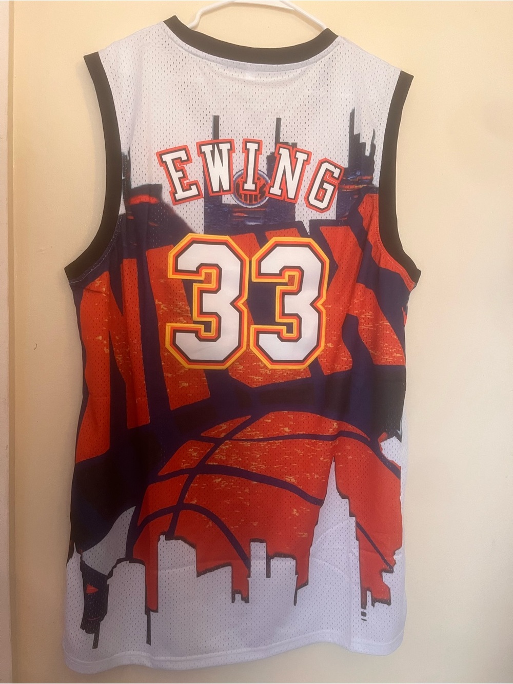 Embroidered city line sky  Ewing Basketball Jersey New York